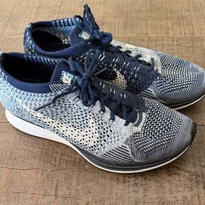 Nike Flyknit Running Shoes in Navy and Light Blue